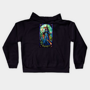Stained Glass Style Witch Kids Hoodie
